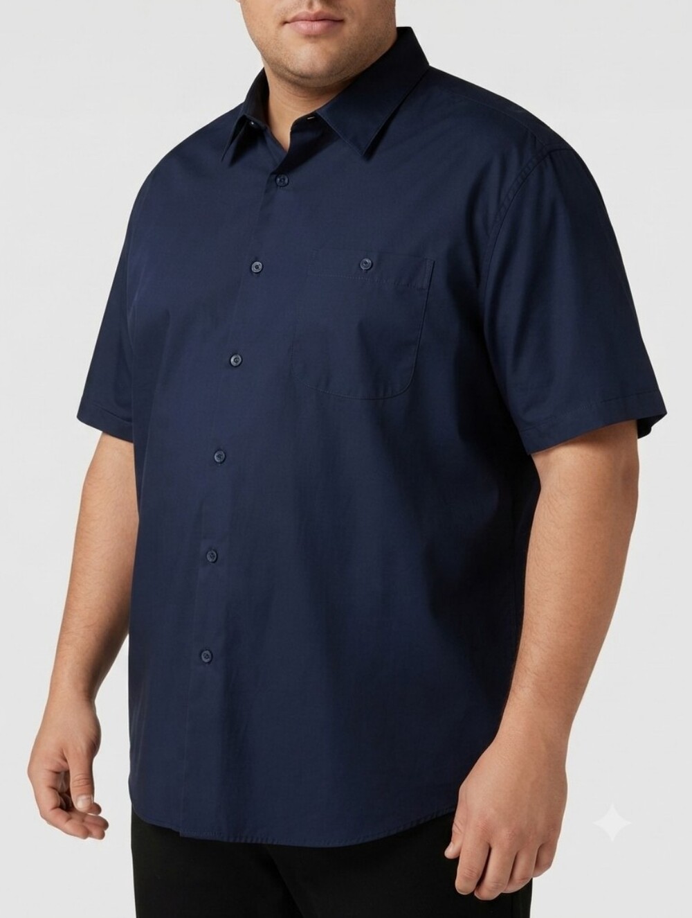 Oscar Misa Men's NWT Navy Blue Short Sleeve Dress Shirt Size XL